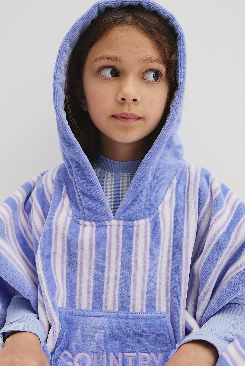 Australian Cotton Stripe Logo Poncho