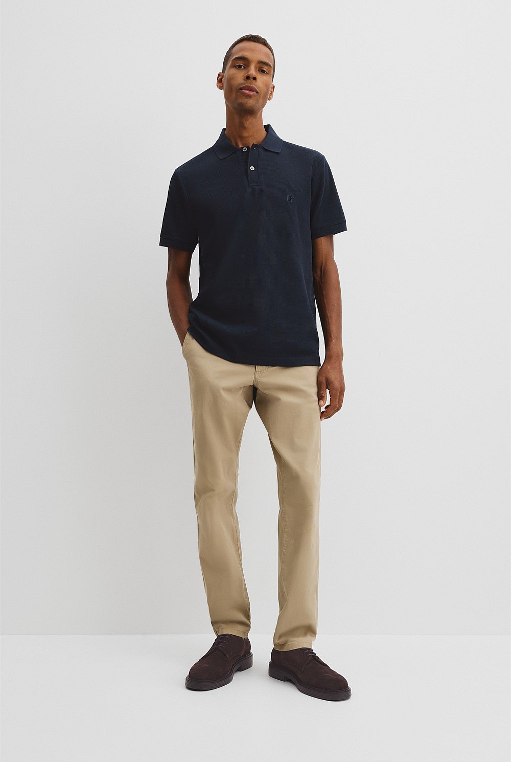 Short Sleeve Australian Cotton Textured Polo