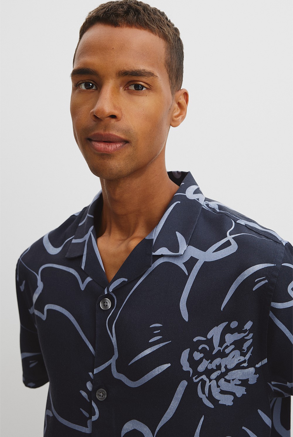 Short Sleeve Cuban Floral Print Shirt
