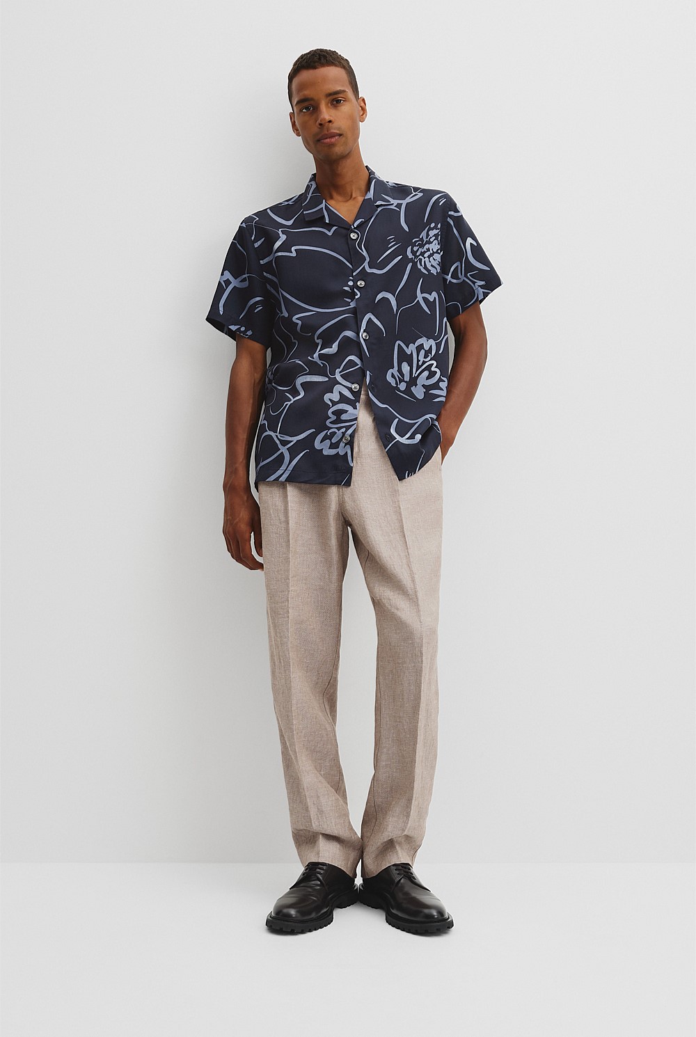 Short Sleeve Cuban Floral Print Shirt