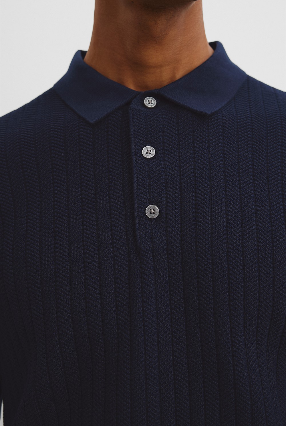 Australian Cotton Herringbone Knit Polo
