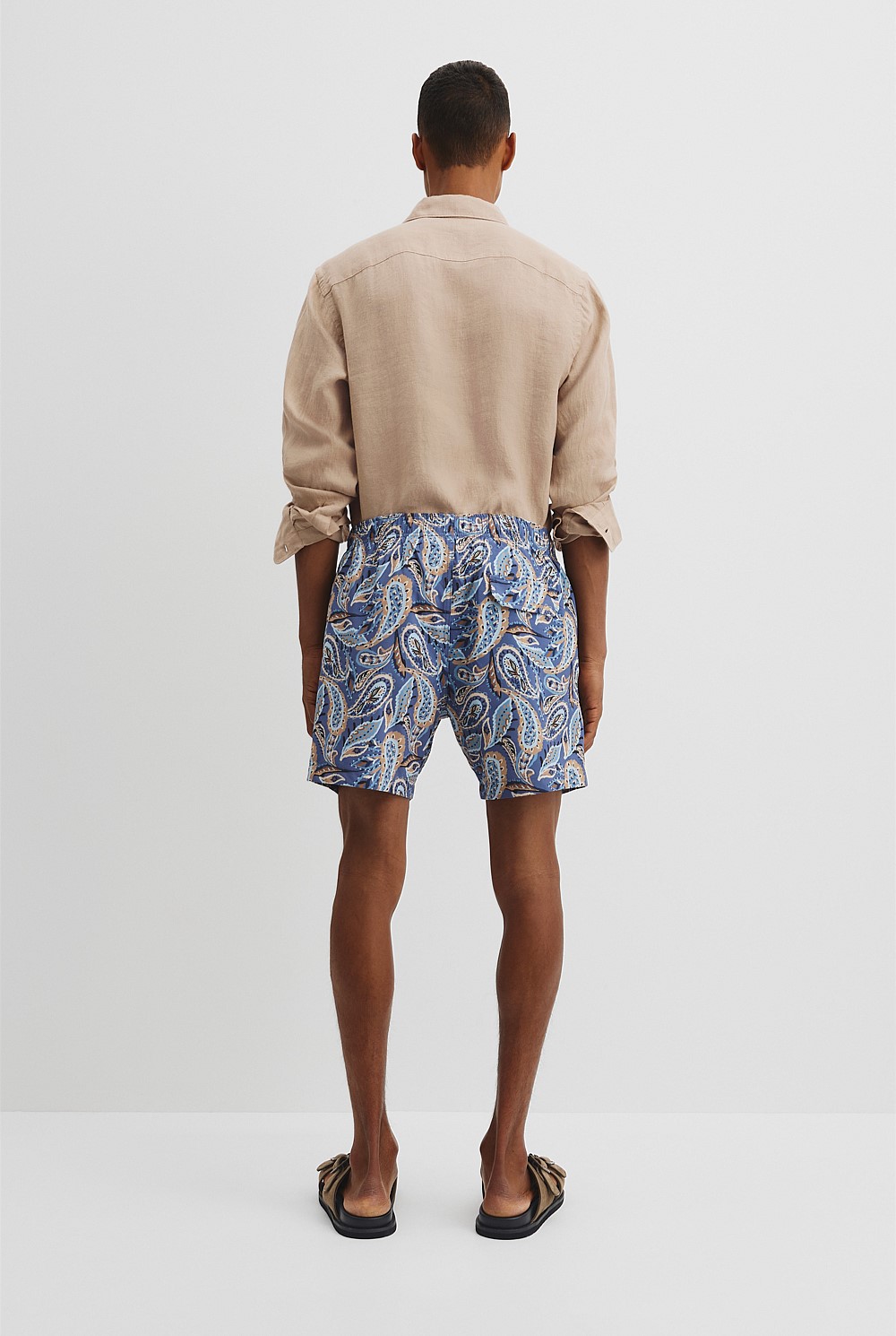 Recycled Polyester Paisley Print Swim Short