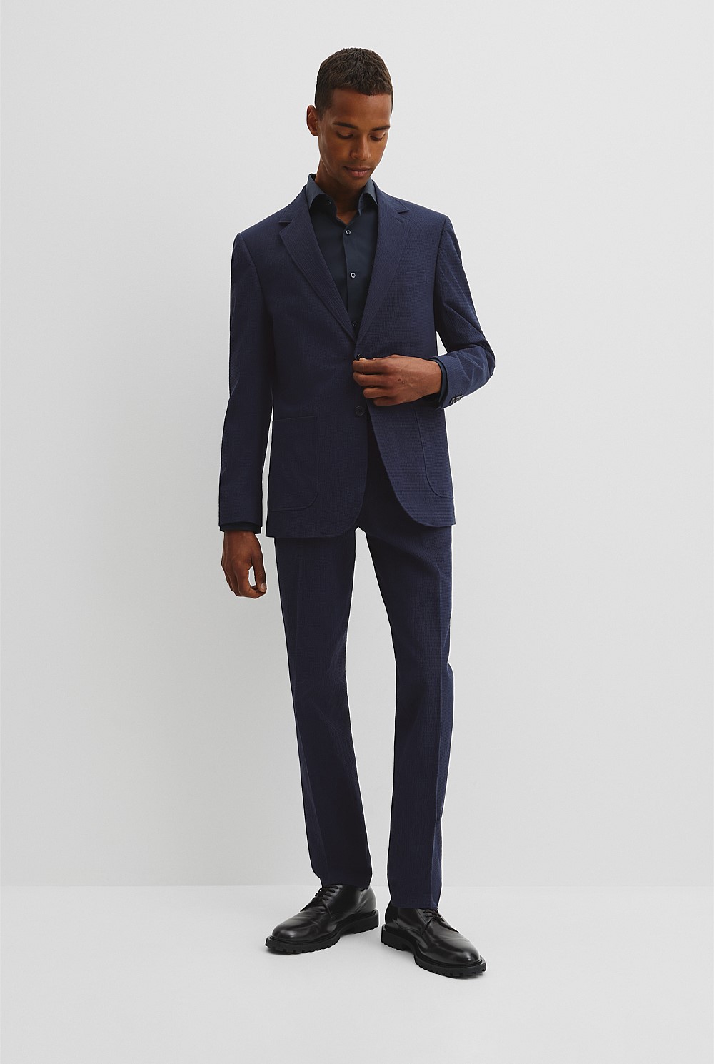 Seersucker Single Breasted Jacket
