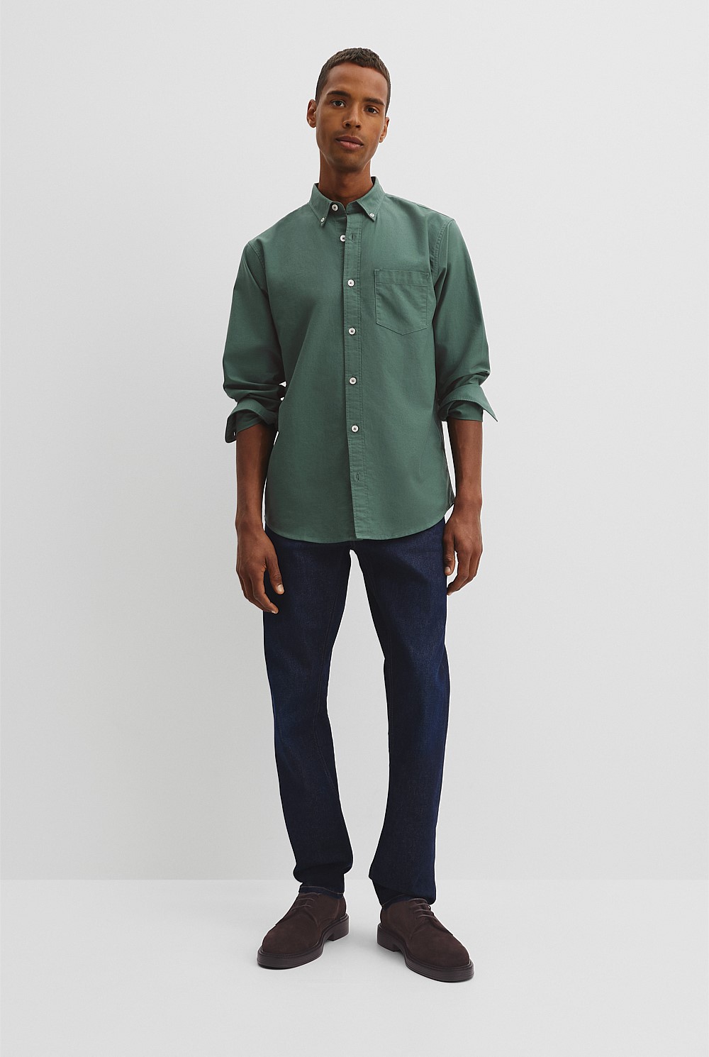 Regular Fit Australian Good Earth Cotton Oxford Shirt