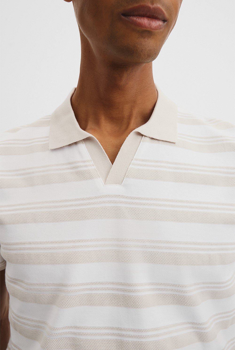 Textured Contrast Trophy Polo
