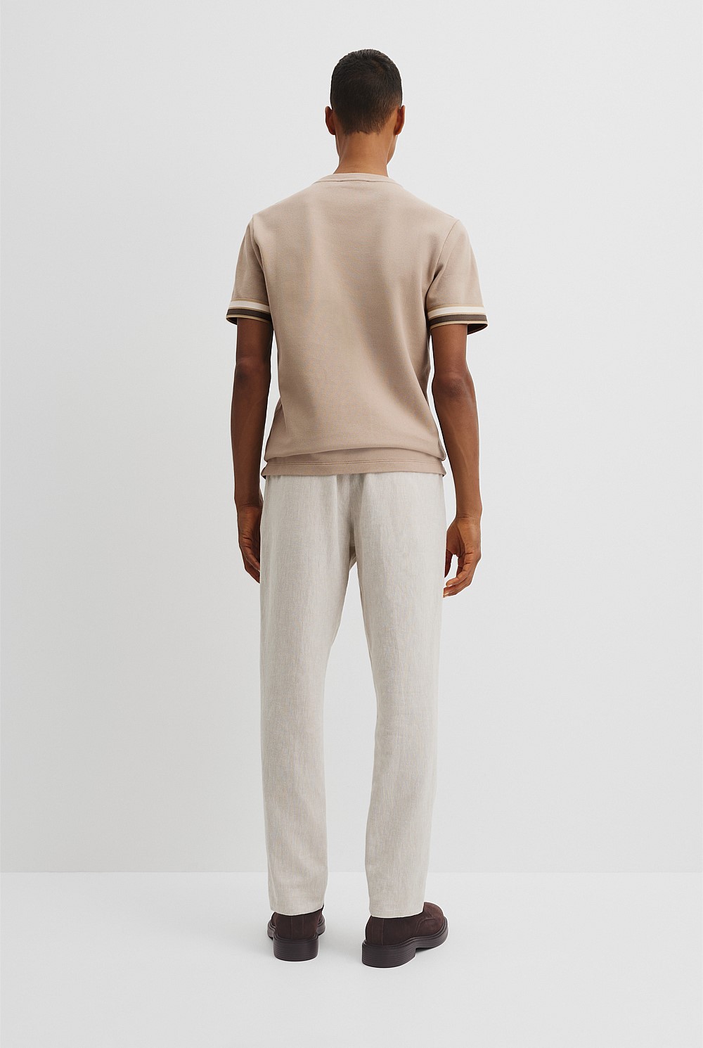 Tipped Cuff Textured T-Shirt
