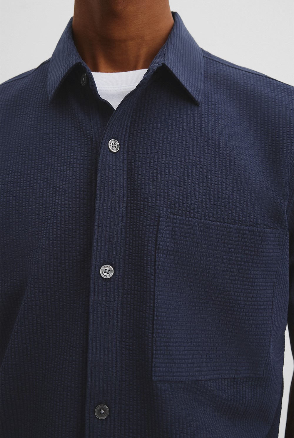 Short Sleeve Seersucker Cuban Shirt