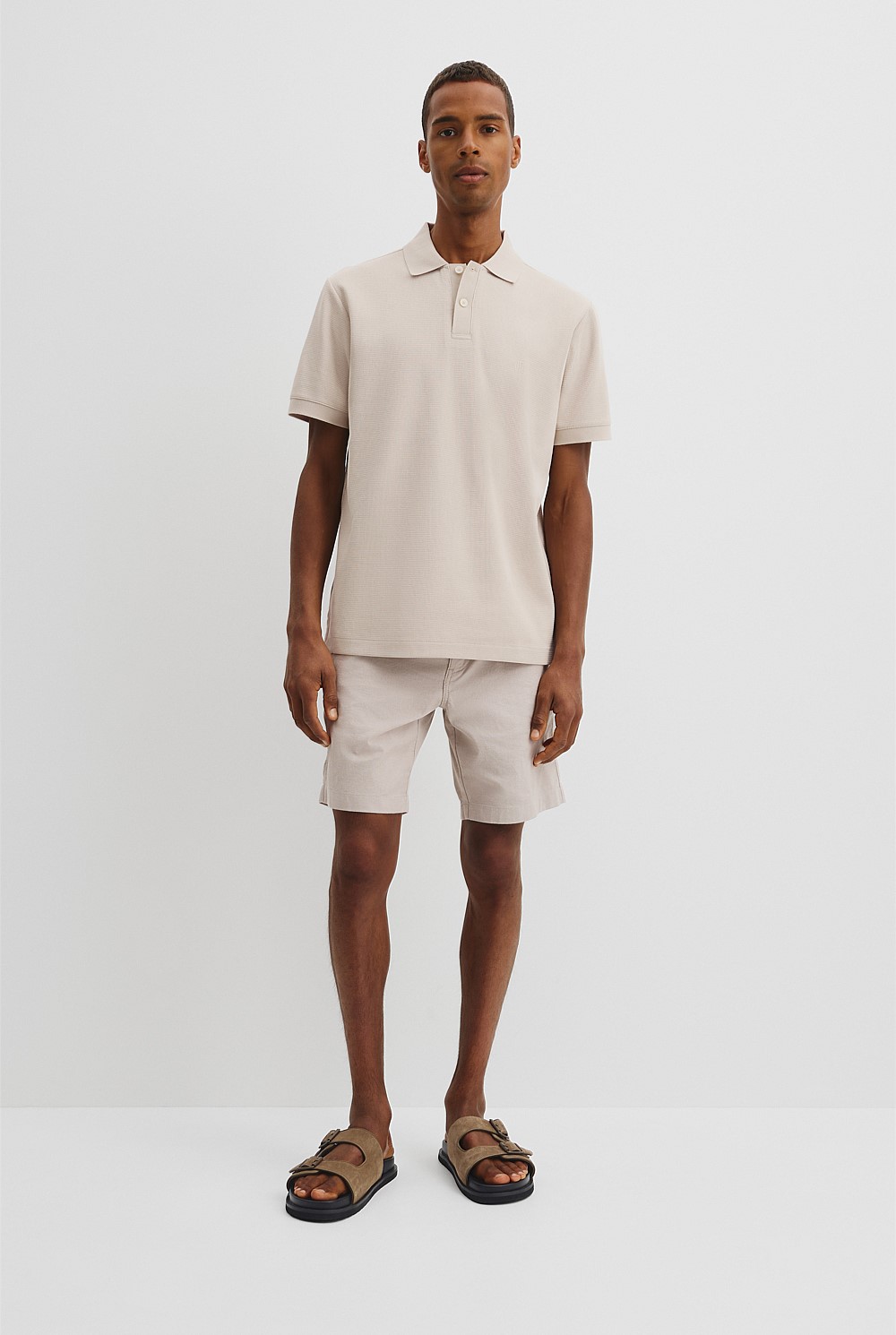 Short Sleeve Australian Cotton Textured Polo