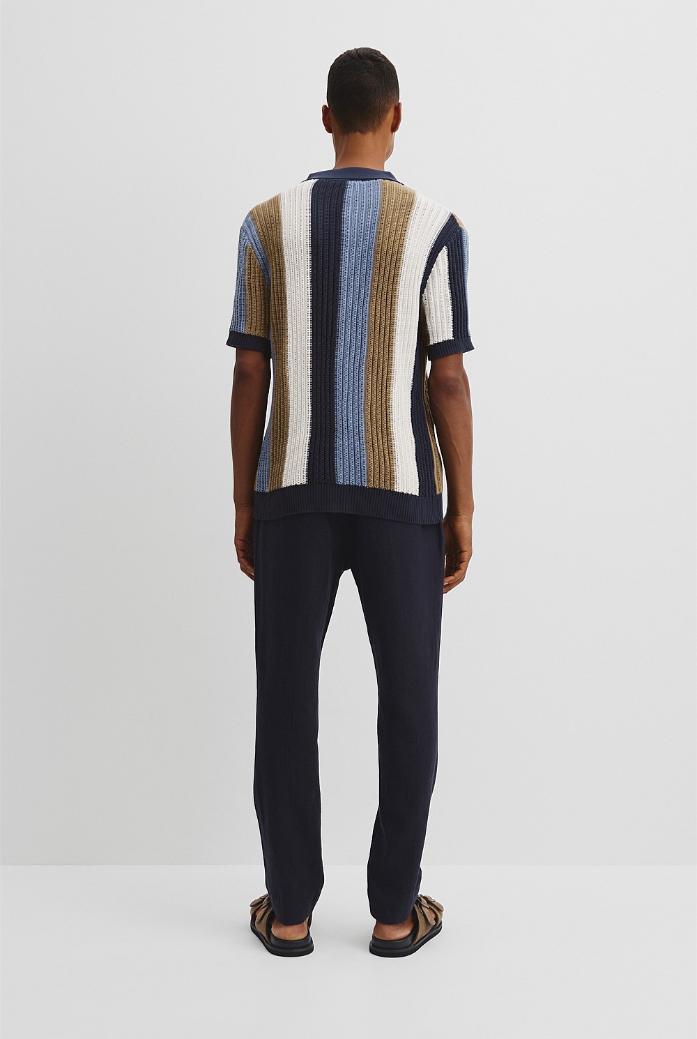 Oversized Australian Cotton Textured Stretch Knit Shirt