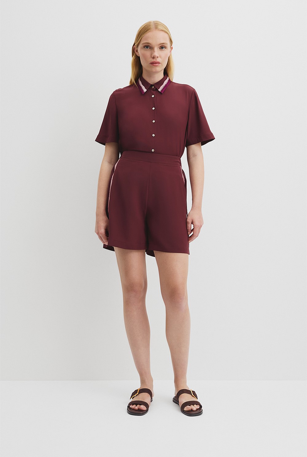 Country Road x Ngali Silk Embroidered Shirt