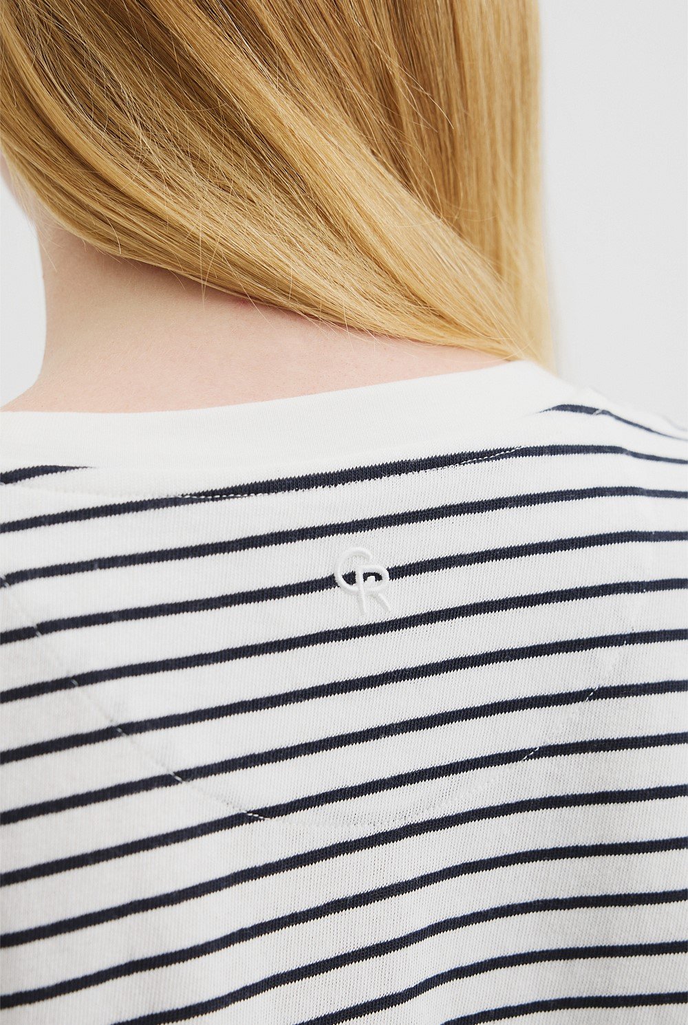 Australian Cotton Stripe Short Sleeve Relaxed T-Shirt