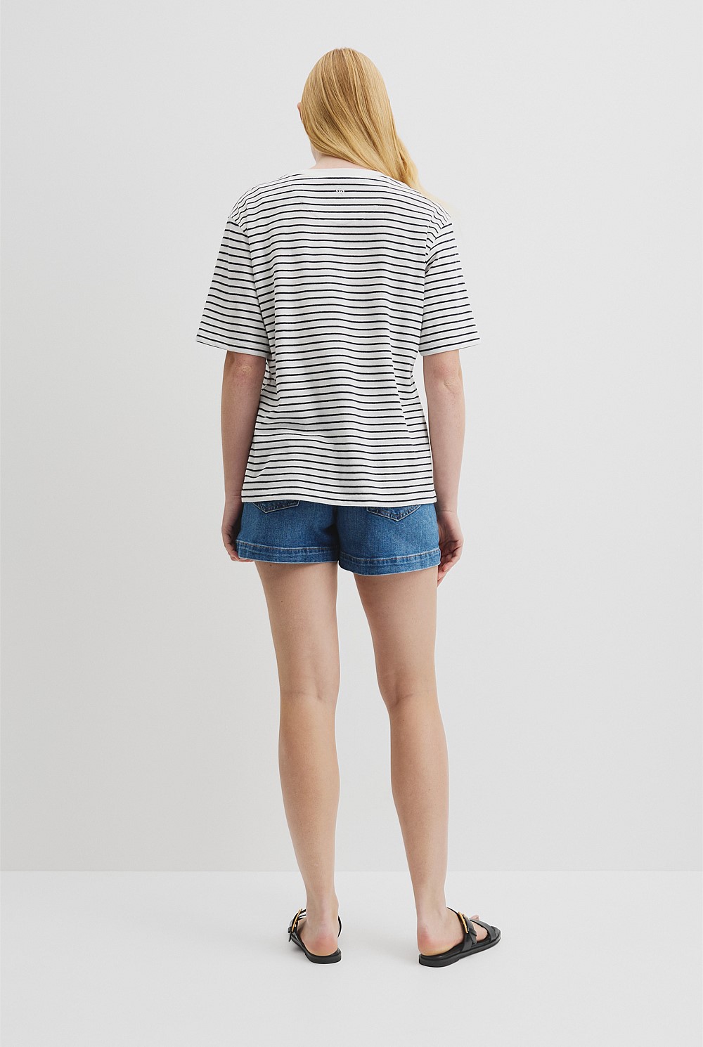 Australian Cotton Stripe Short Sleeve Relaxed T-Shirt