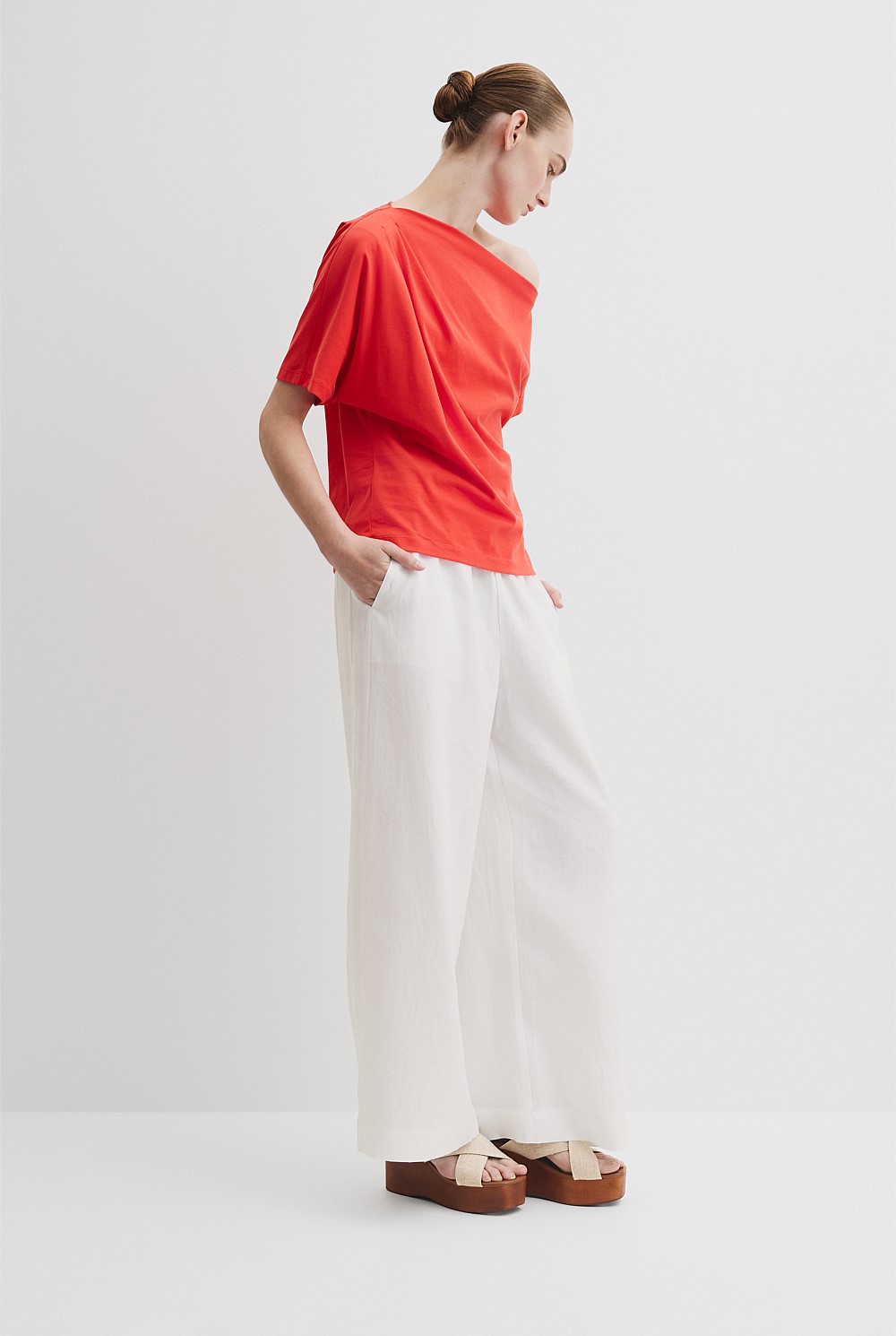 Australian Cotton One Shoulder T-Shirt