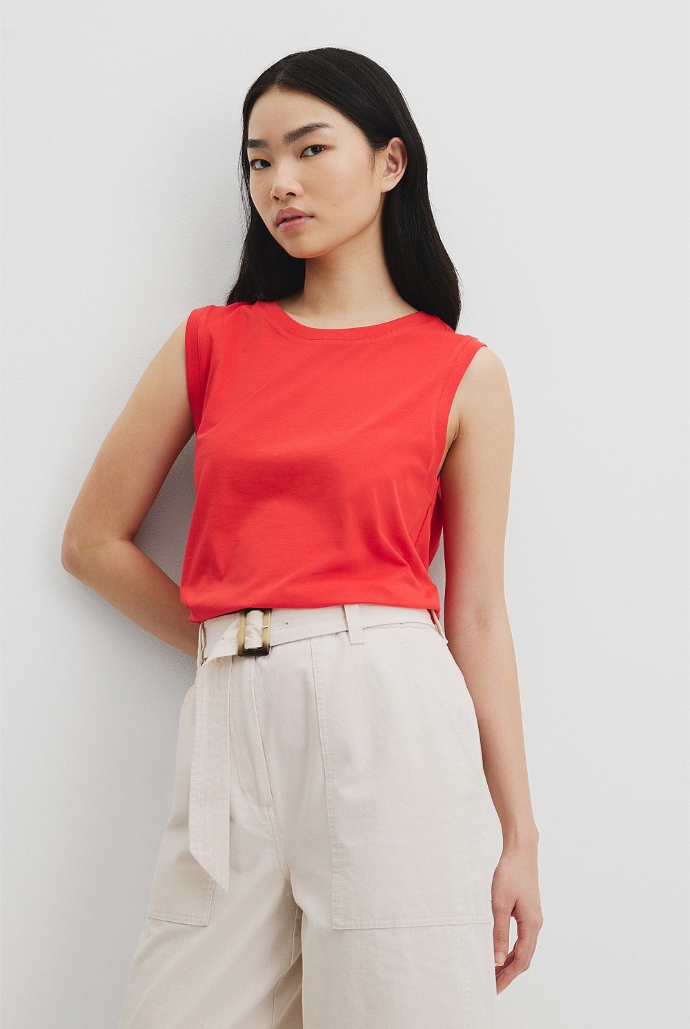 Australian Cotton Relaxed Crew Tank