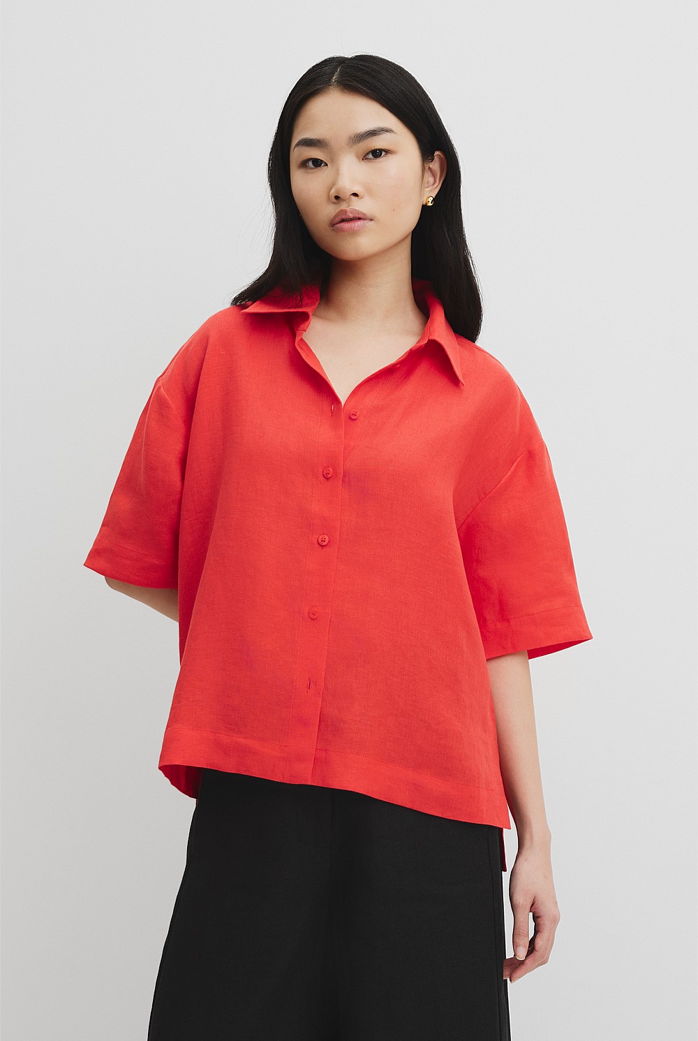 Organically Grown Linen Short Sleeve Shirt