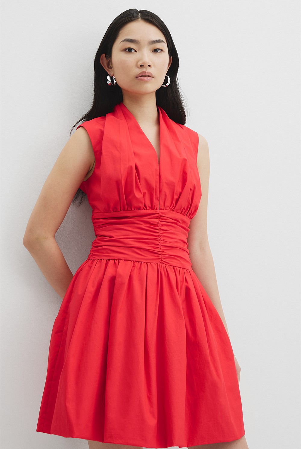 Gathered Hem Mini Dress