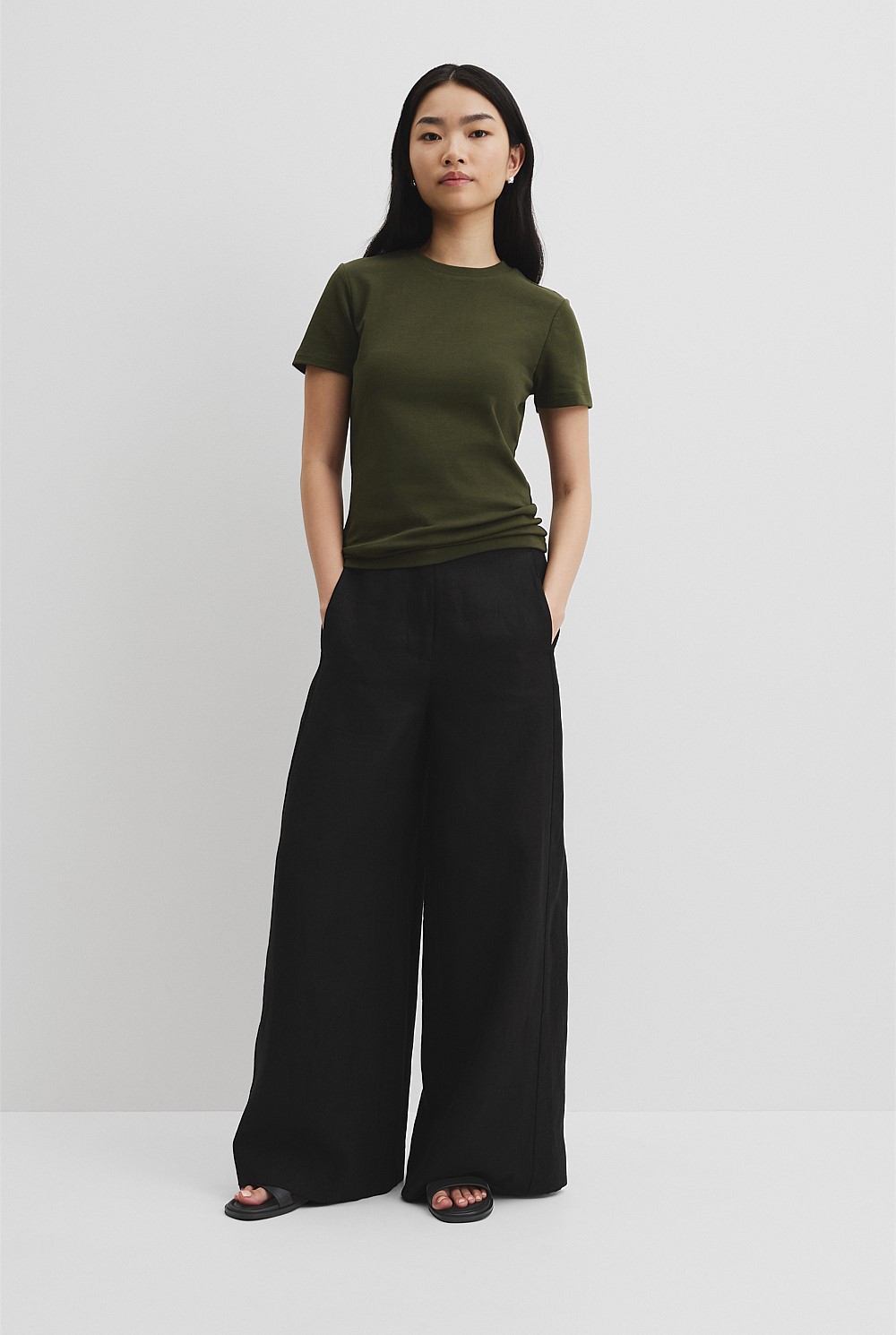 Australian Cotton Blend Fitted T-Shirt