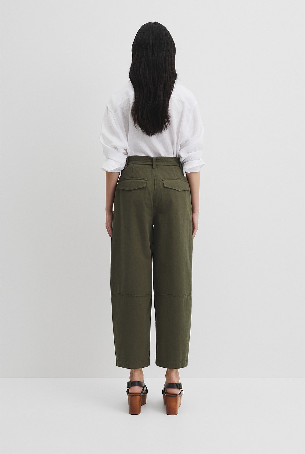 Organically Grown Cotton Belted Panel Pant