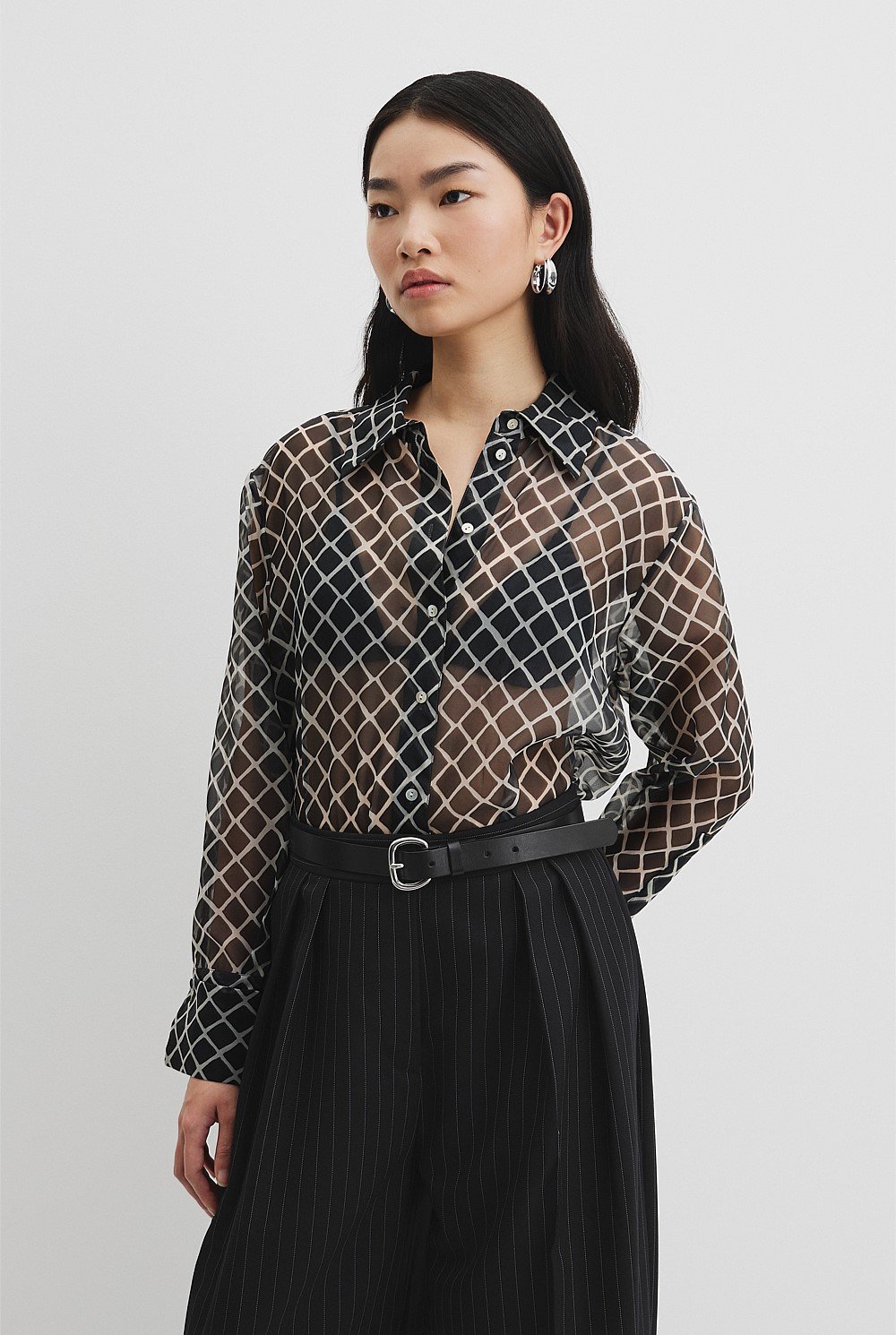 Print Organza Shirt