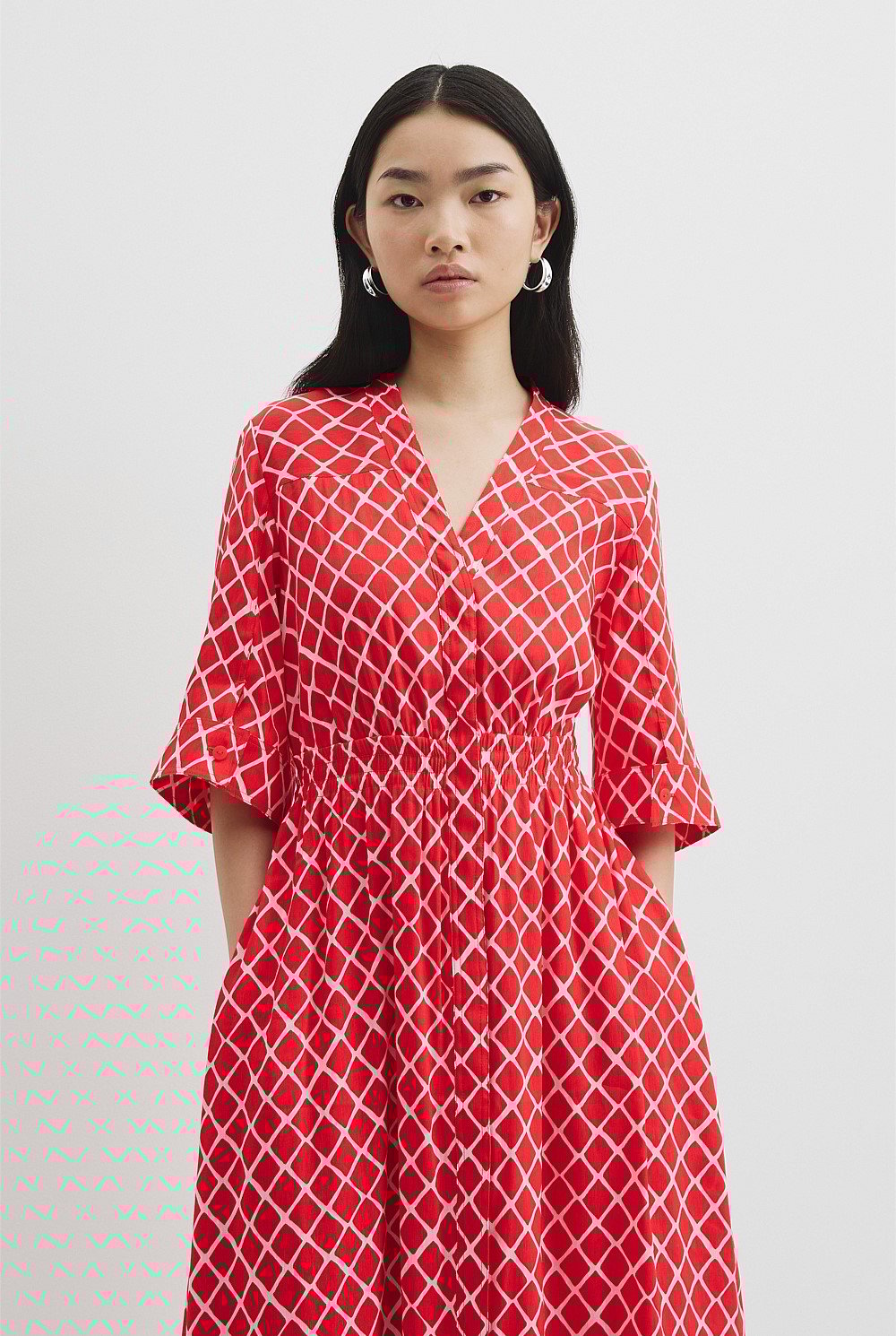 Organically Grown Linen Print Shirt Dress