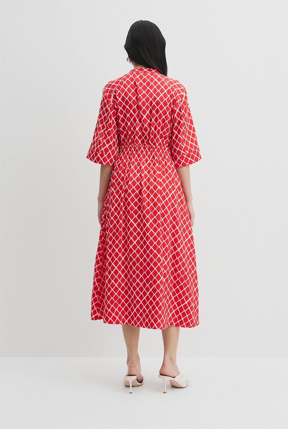 Organically Grown Linen Print Shirt Dress