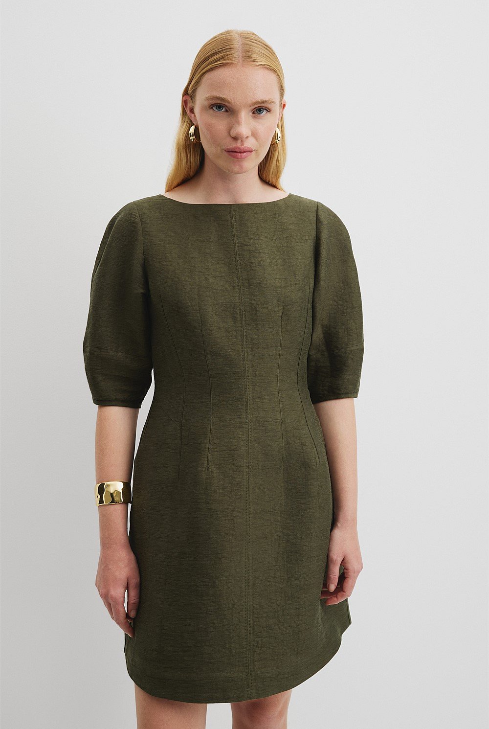 Linen Panelled Mini Dress
