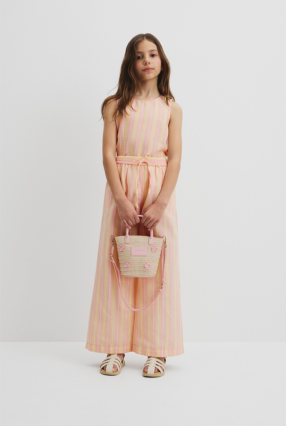 Embroidered Mini Tote Crossbody Bag
