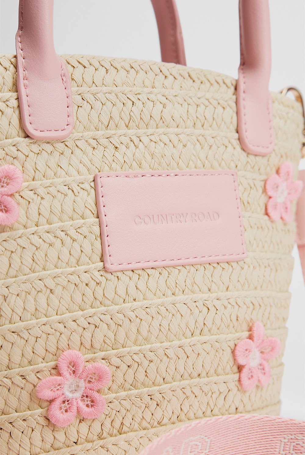 Embroidered Mini Tote Crossbody Bag