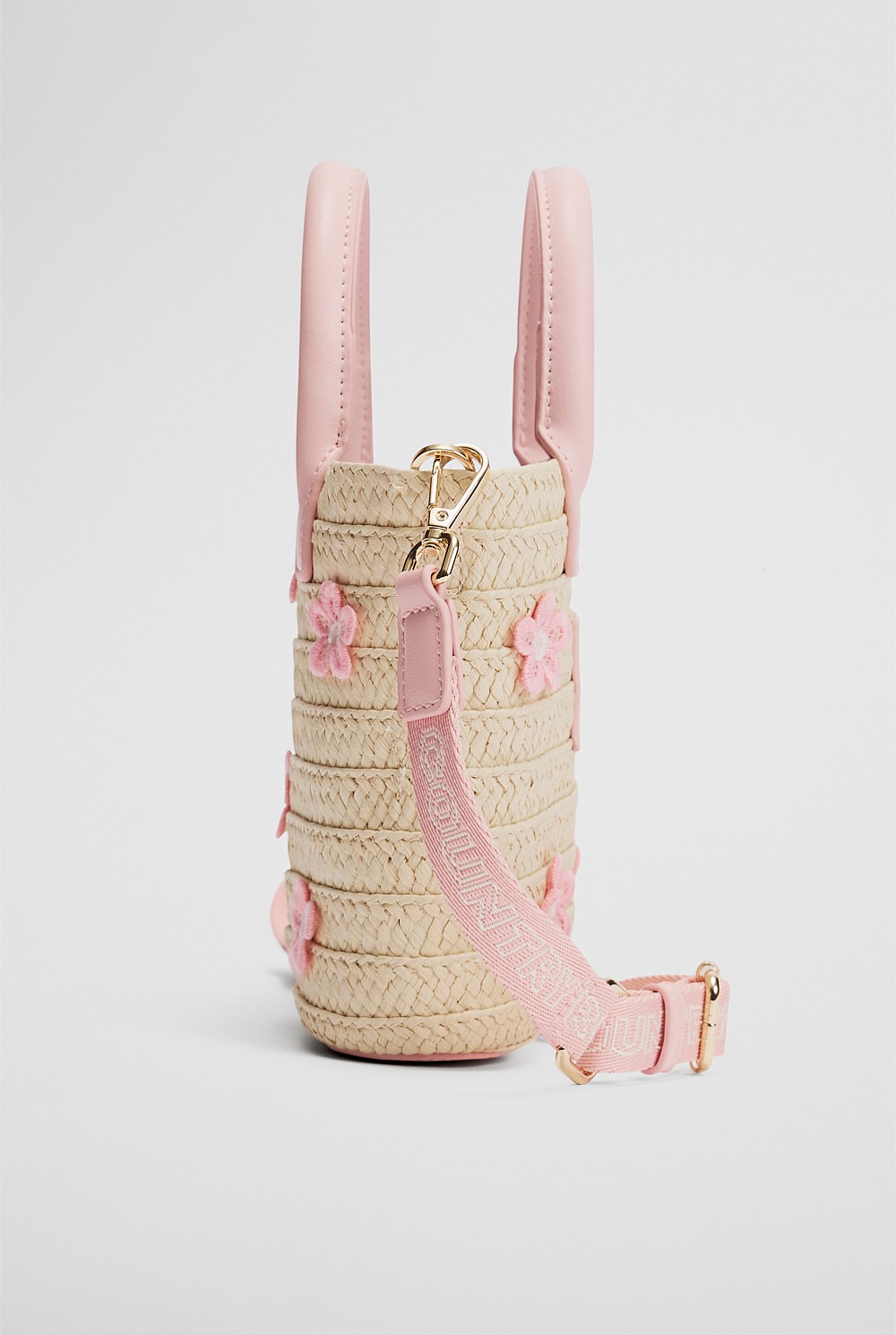 Embroidered Mini Tote Crossbody Bag