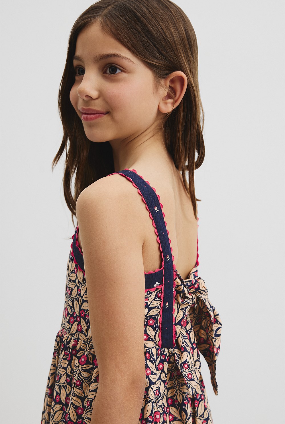 Organically Grown Cotton Spliced Midi Dress