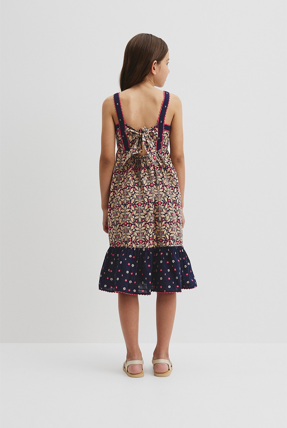 Organically Grown Cotton Spliced Midi Dress