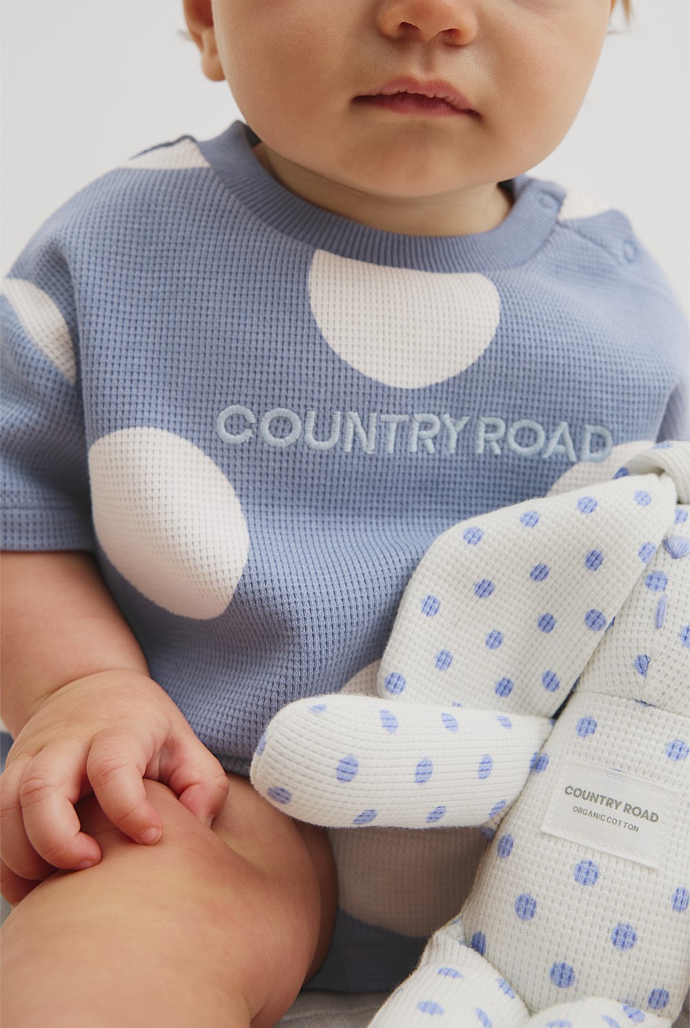 Organically Grown Cotton Oversize Spot Short Sleeve Bodysuit