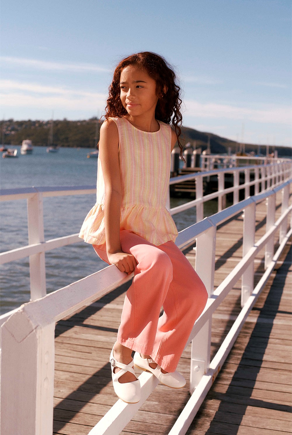Linen Ruffle Top