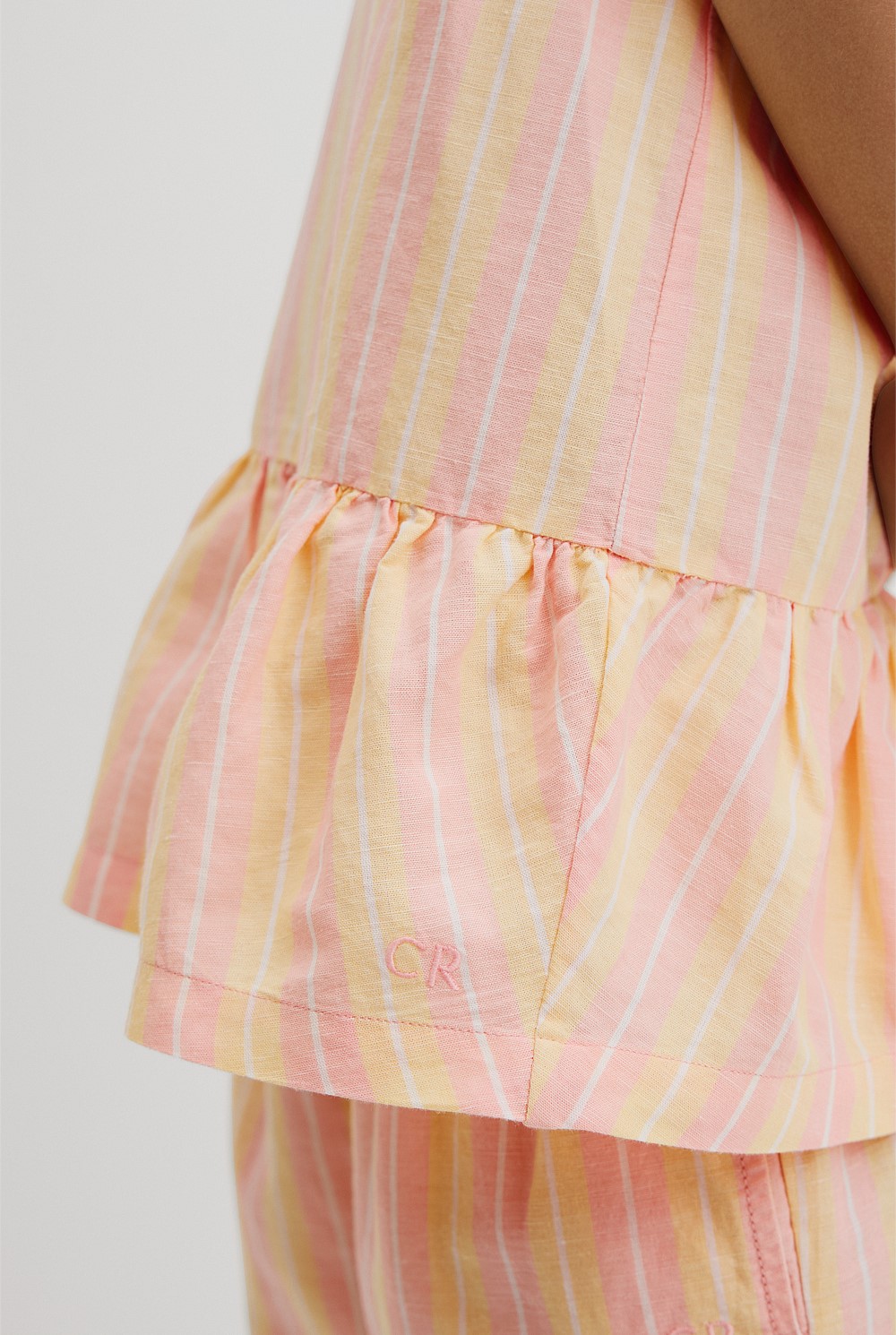 Linen Ruffle Top