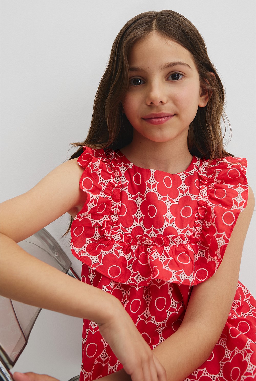 Organically Grown Cotton Broderie Mini Dress