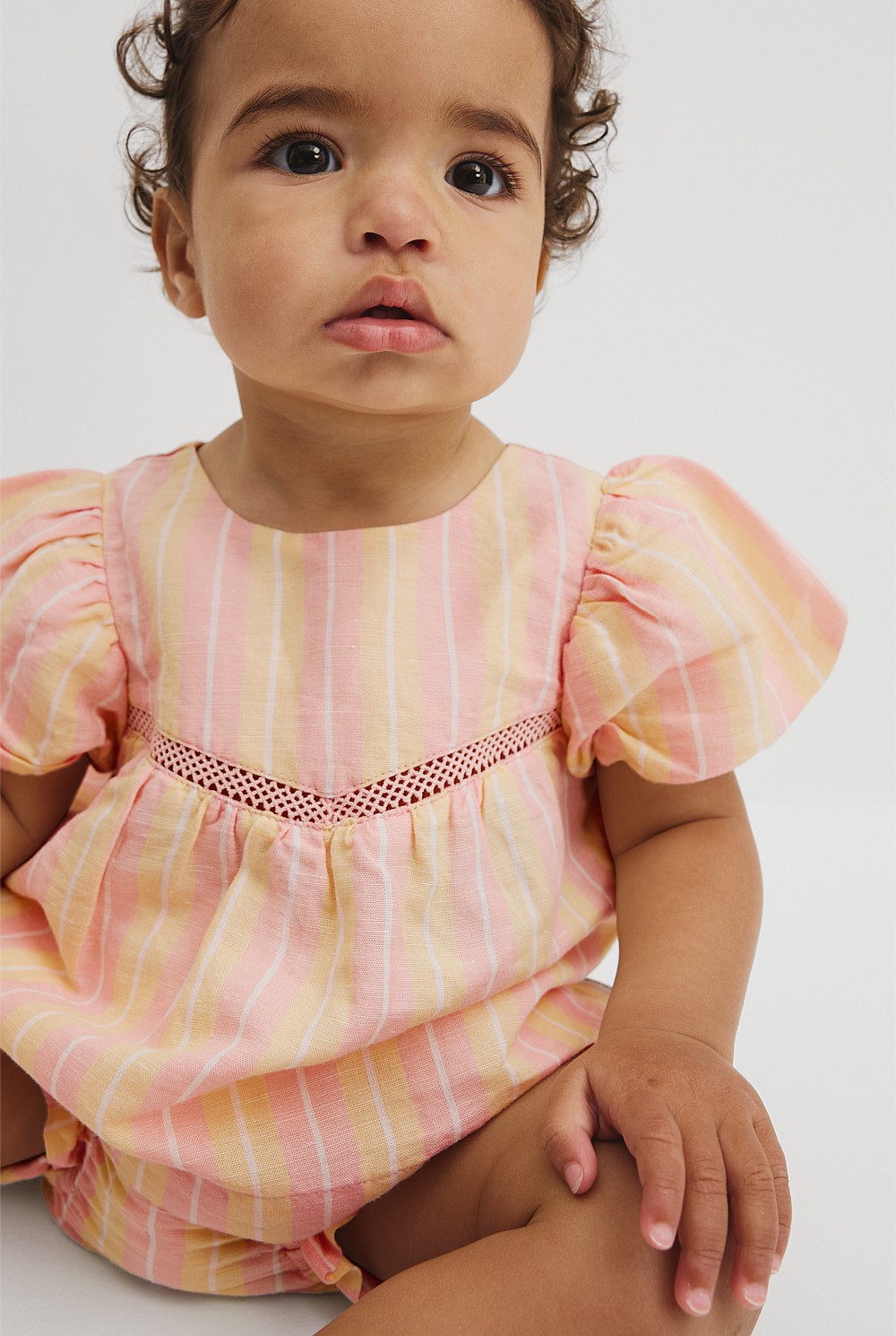 Organically Grown Cotton Blend Puff Sleeve Top