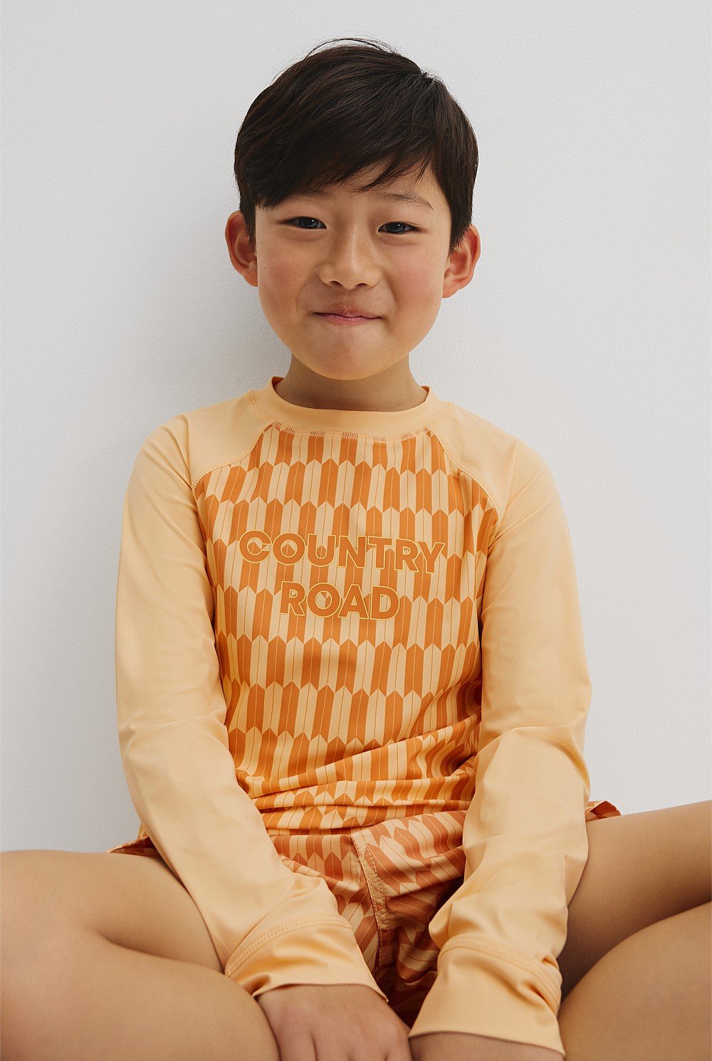 Recycled Nylon Blend Geometric Logo Rash Vest