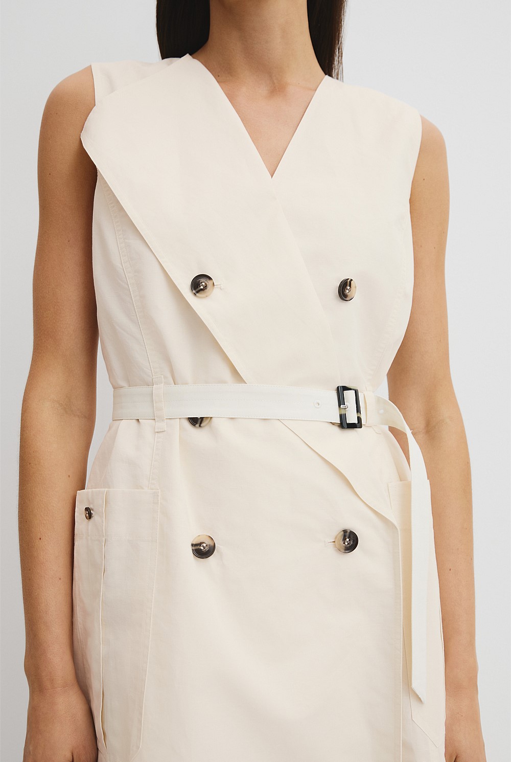 Trench Detail Midi Dress