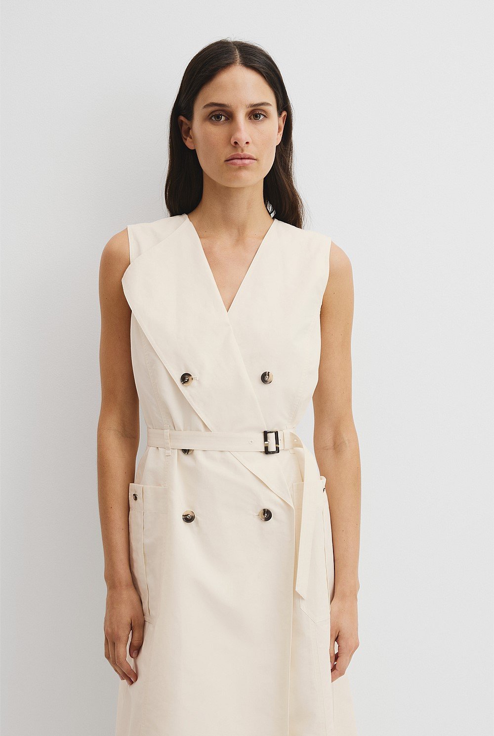 Trench Detail Midi Dress