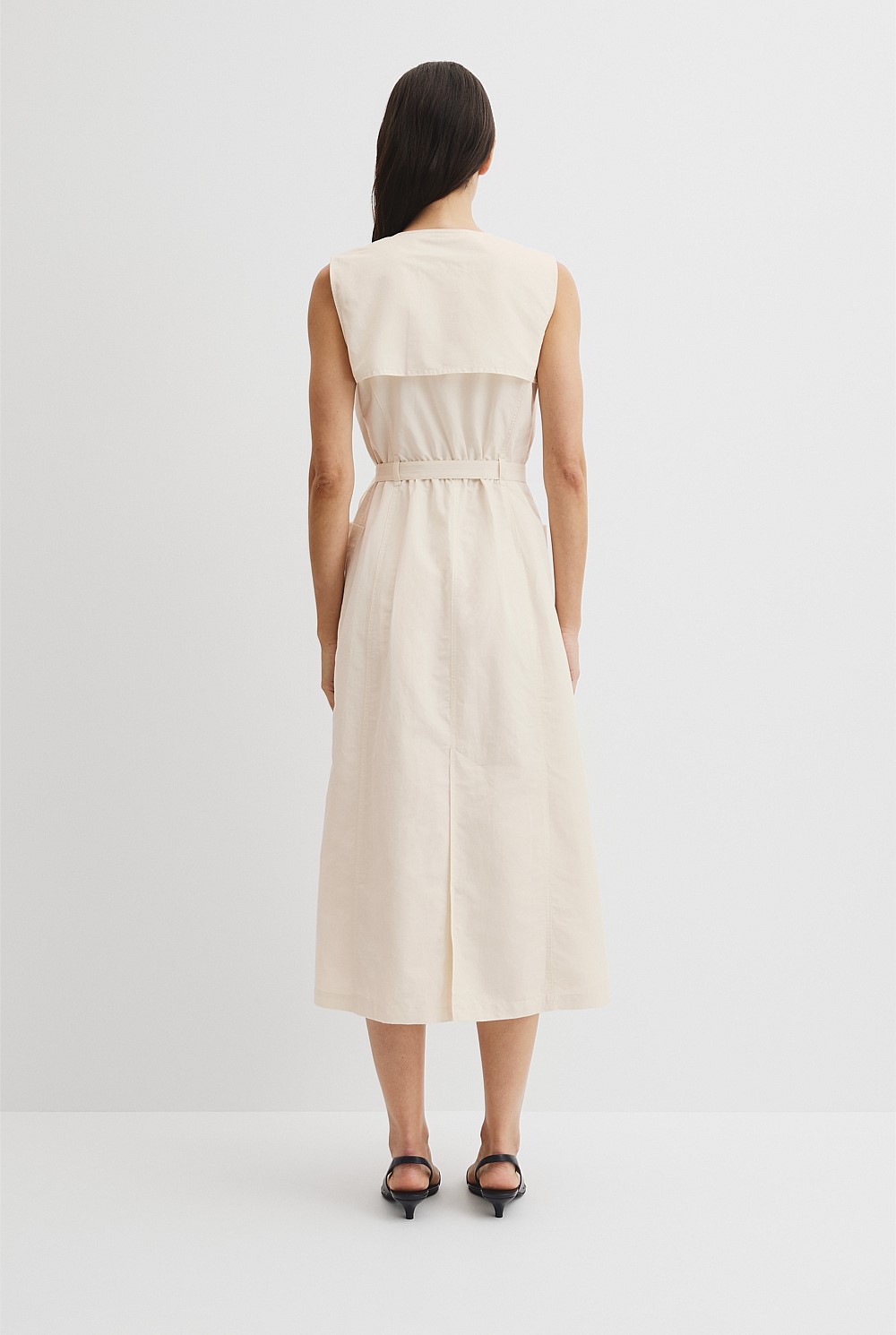 Trench Detail Midi Dress