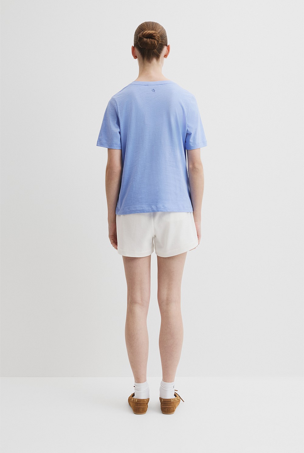 Australian Good Earth Cotton Short Sleeve V-Neck T-Shirt