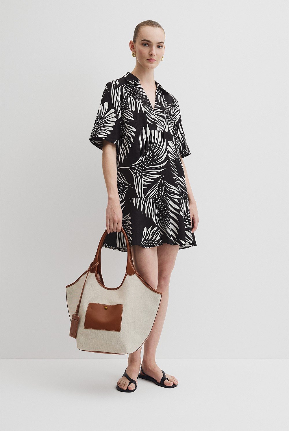 Lottie Canvas Hobo Shopper Bag