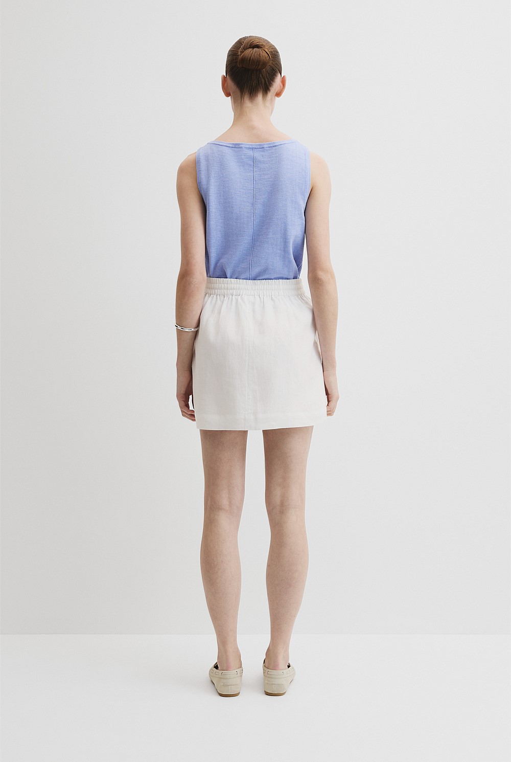 Pull On Linen Skirt