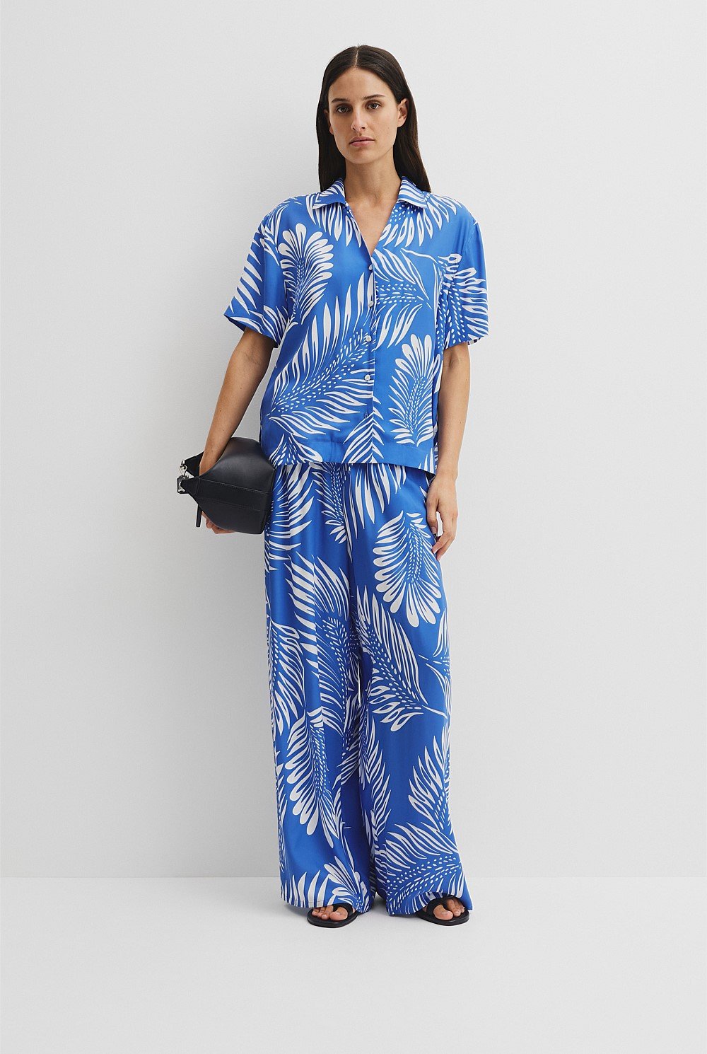 Print Short Sleeve Cupro Straight