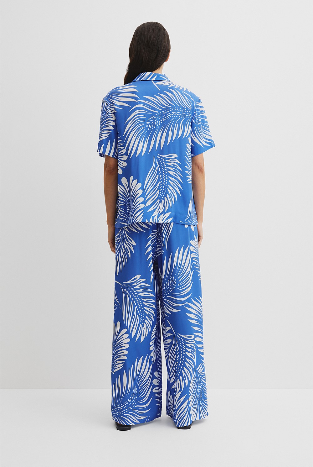 Print Short Sleeve Cupro Straight