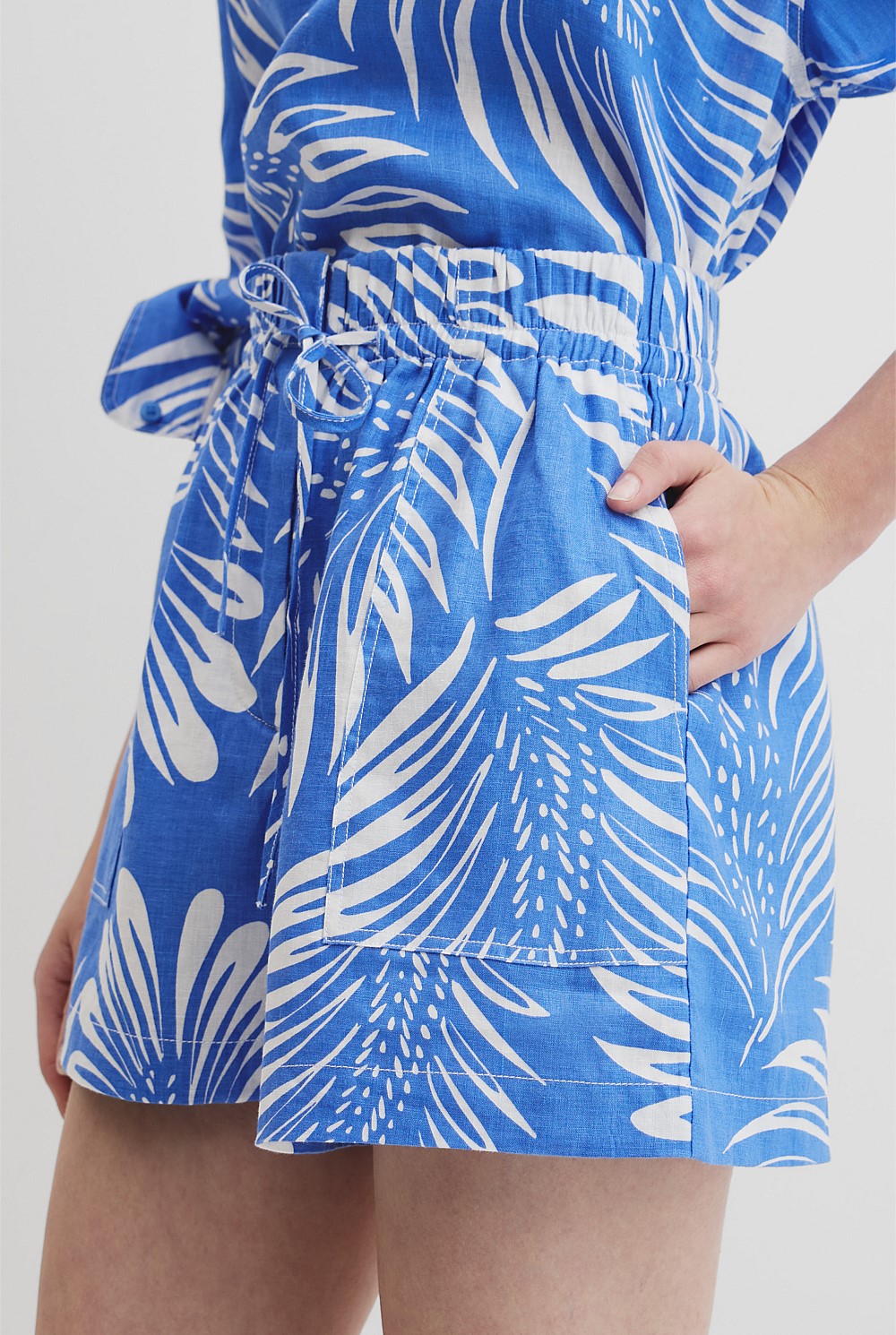 Tie Detail Linen Pant