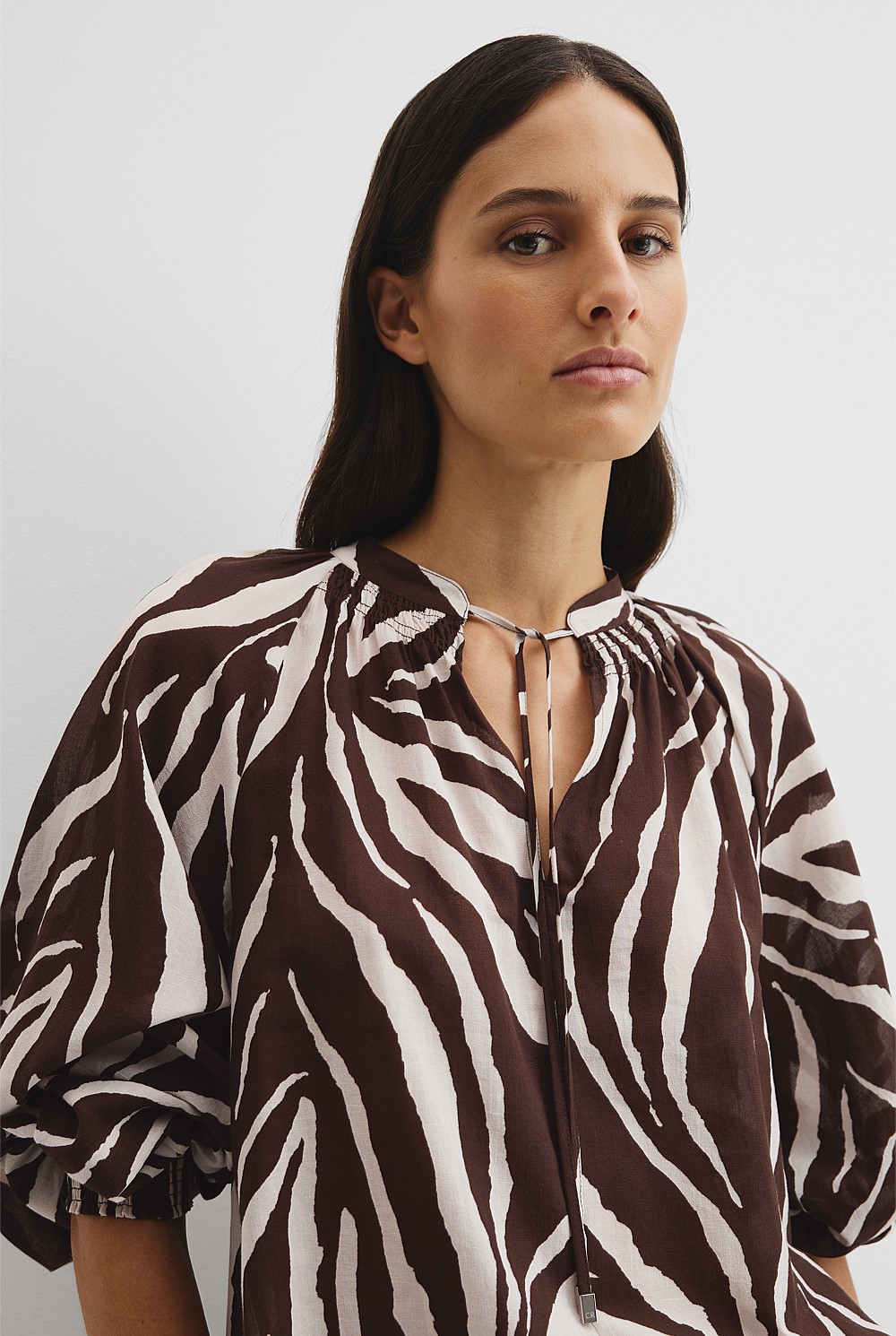 Print Blouson Blouse