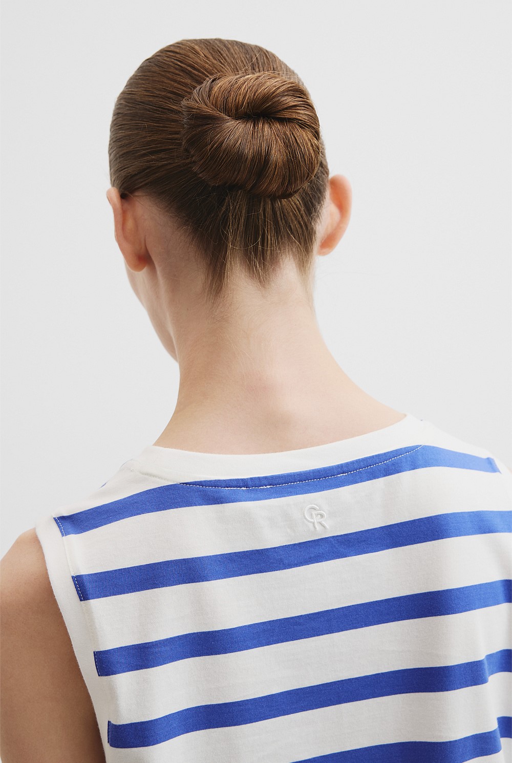 Australian Cotton Stripe Relaxed Crew Tank