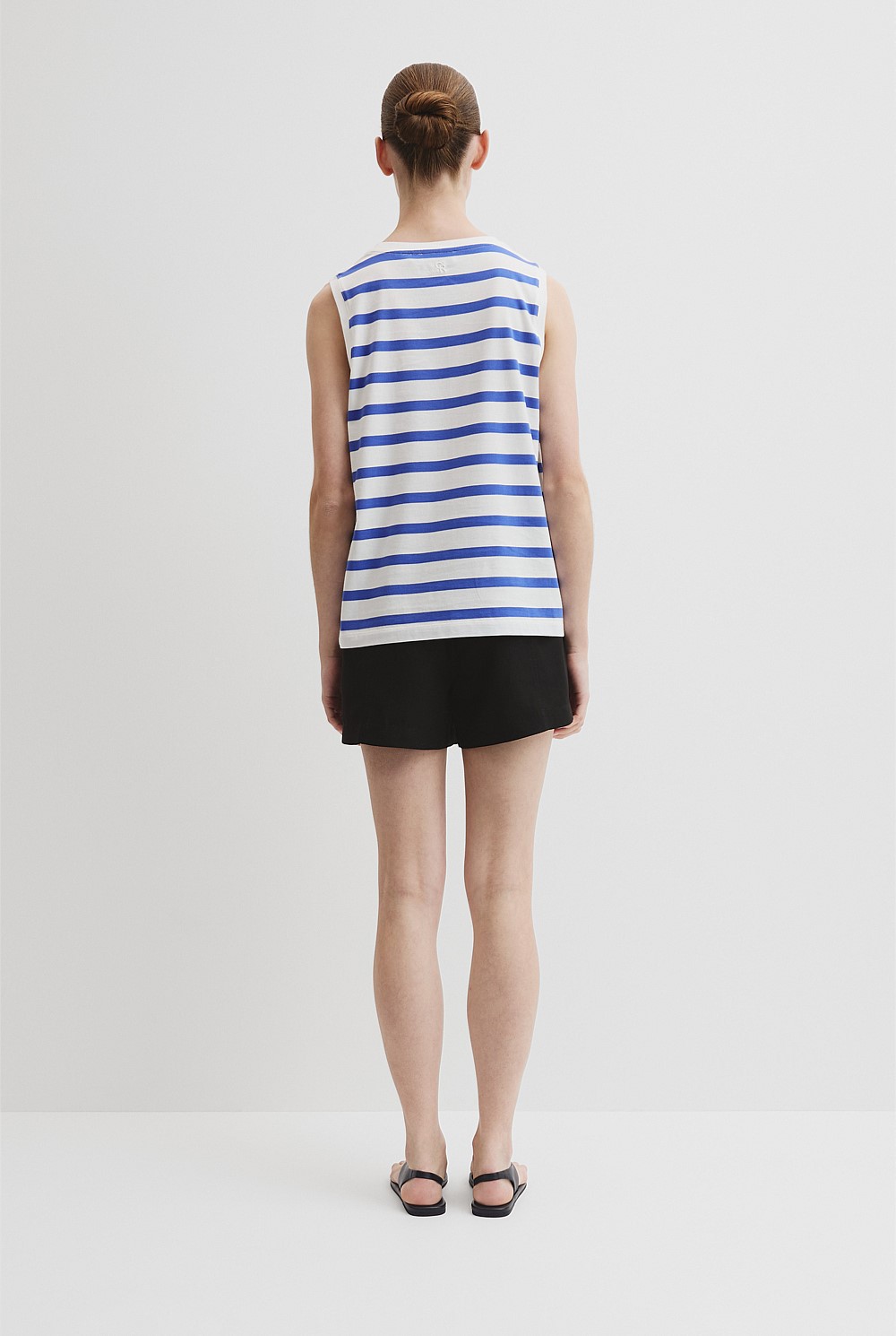 Australian Cotton Stripe Relaxed Crew Tank