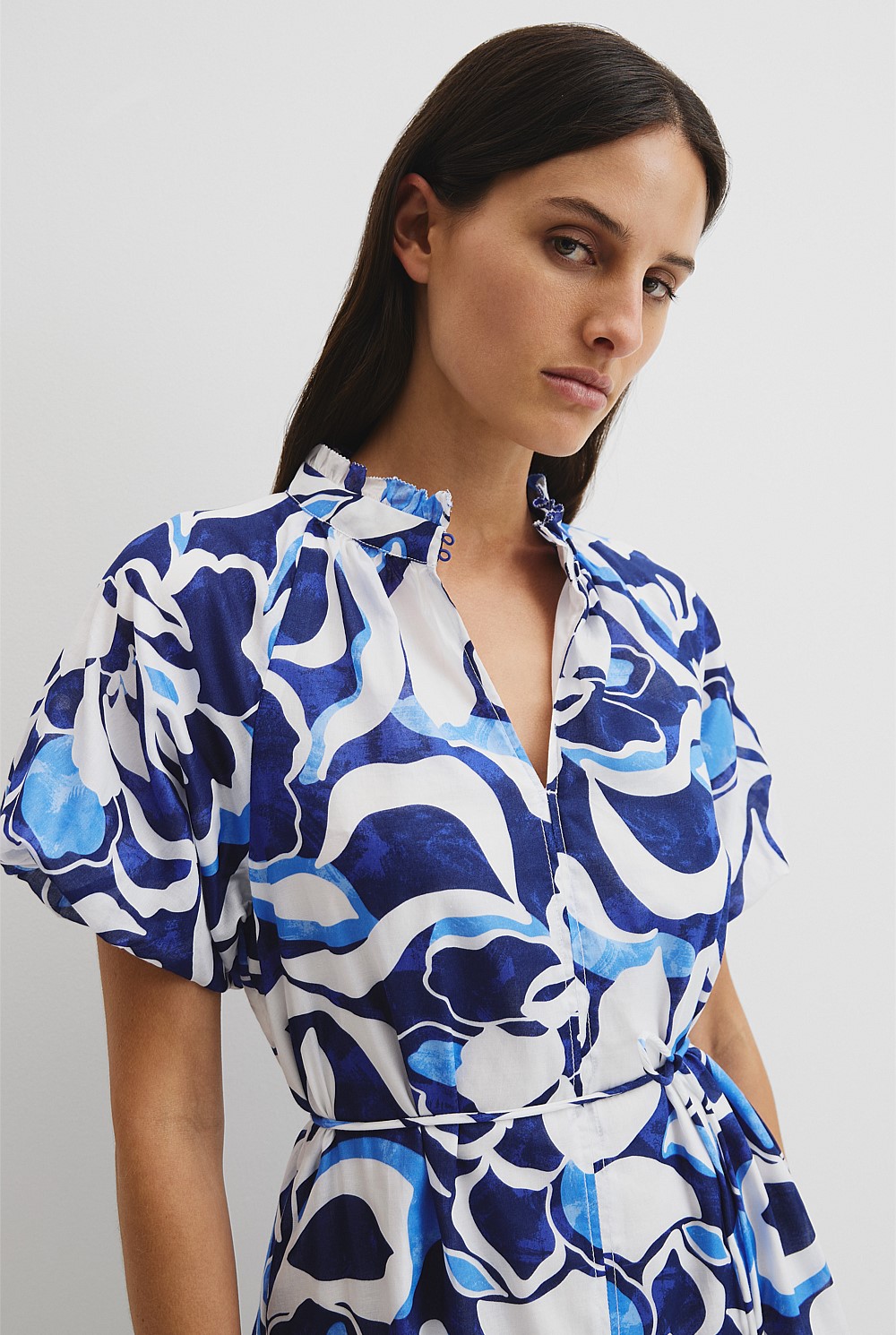 Print Tiered Mini Dress